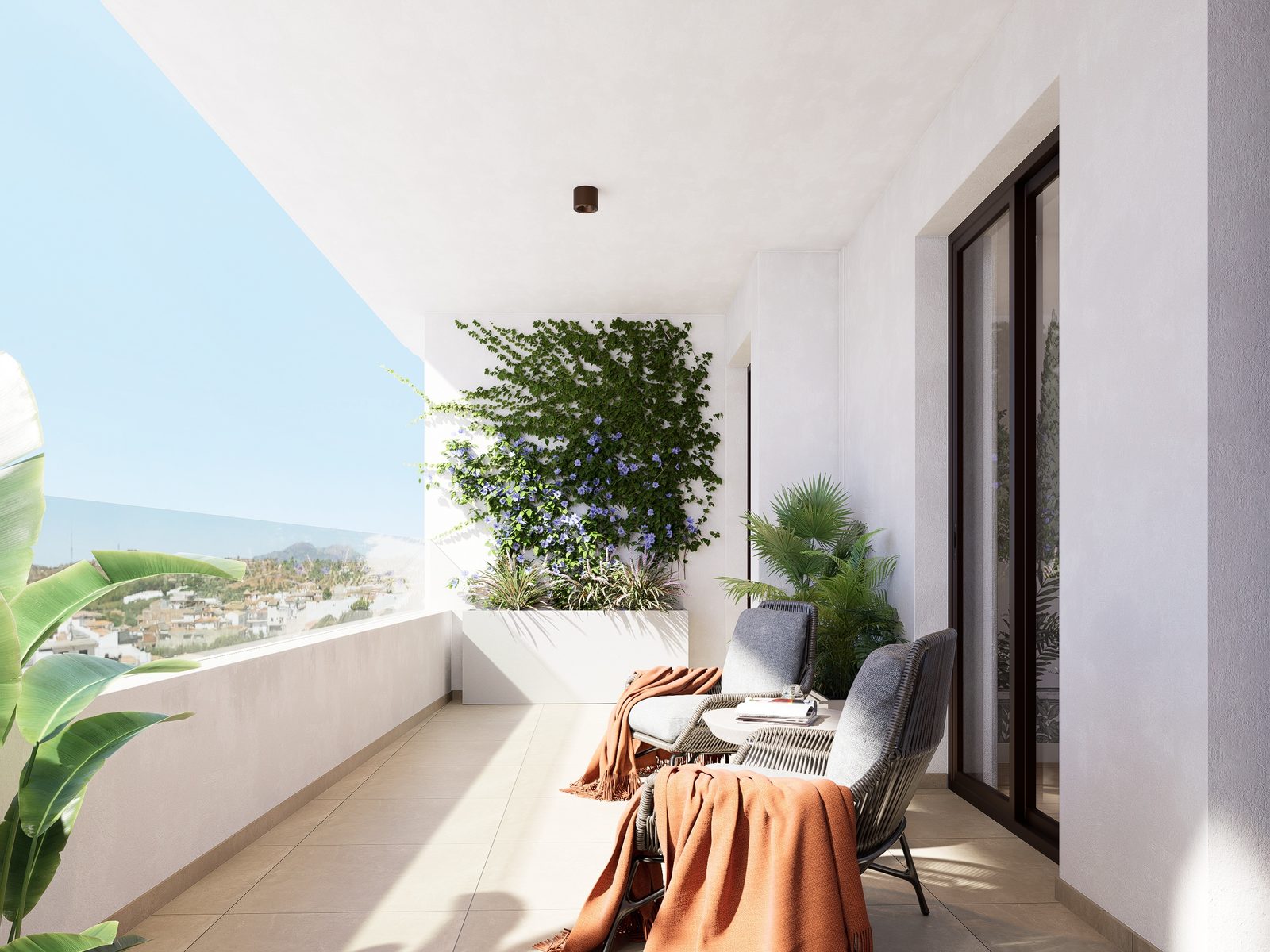 Terrace overlooking the valley