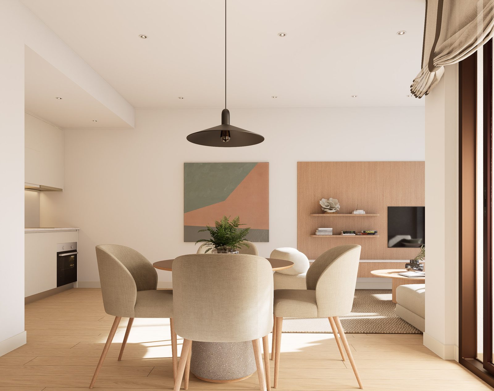 Dining area and kitchen