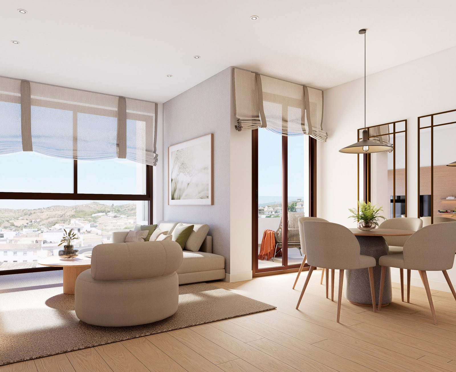 Living room opening onto the terrace