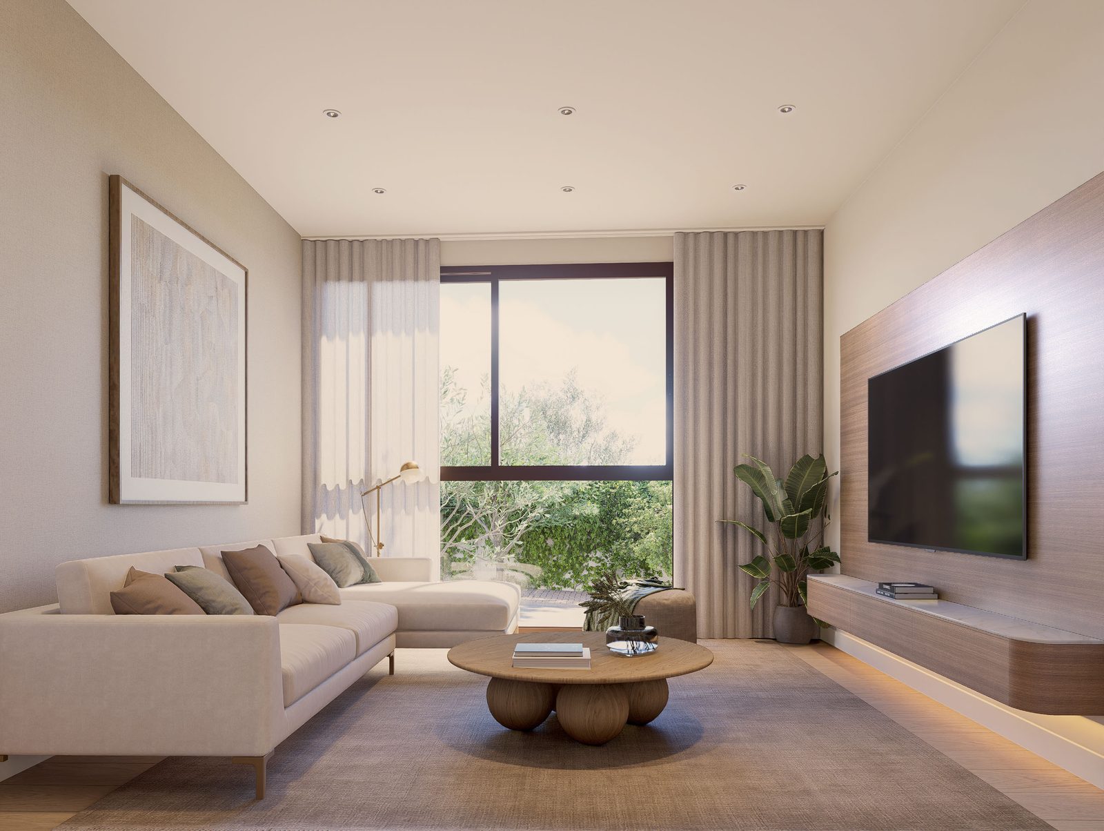 Living room with picture window